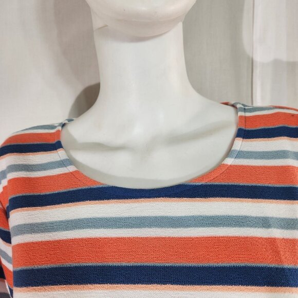 Ruby Rd Women's Multicolor 3/4 Bell Sleeve Striped Knit Top Blouse Size 2X (12) - Picture 5 of 11